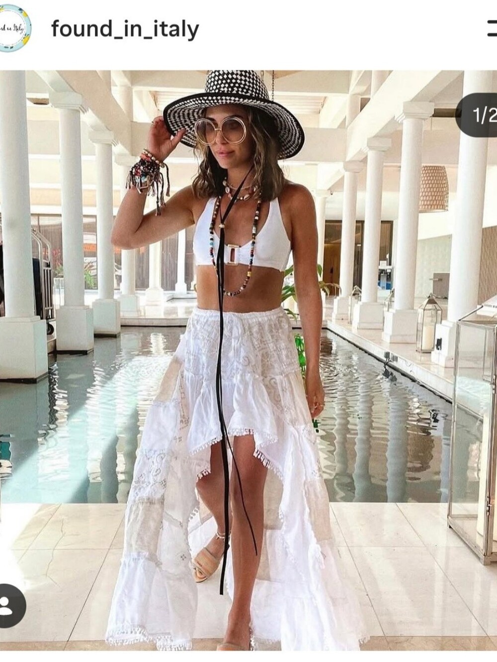 High low embroidered skirt (one size)